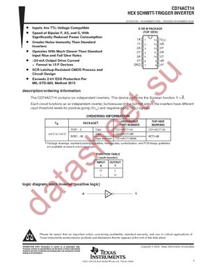 CD74ACT14M96G4 datasheet  